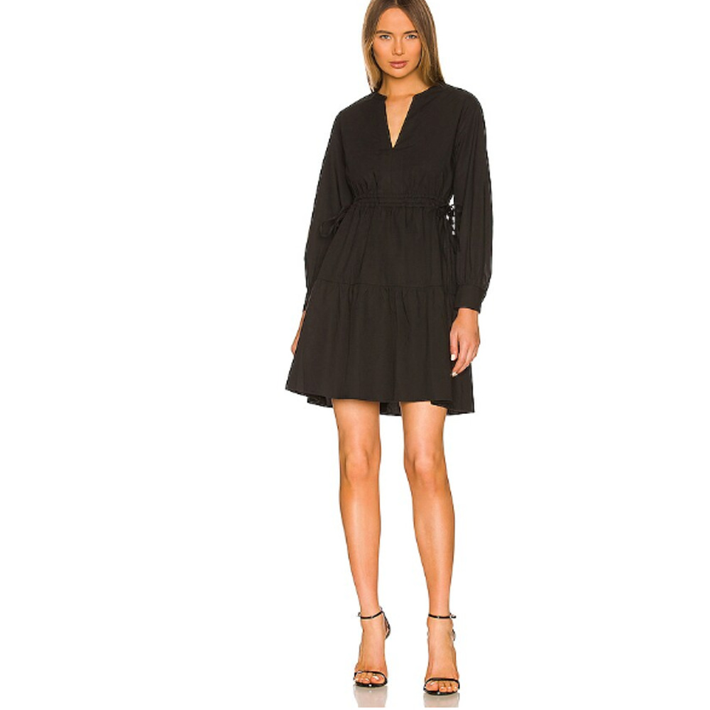 Rails‎ Ivy Long Sleeve Organic Cotton Dress Black Size Small